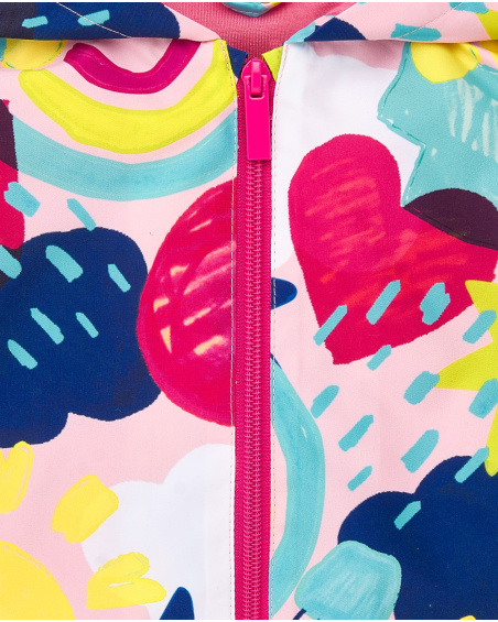 Giacca a vento rosa da bambina collezione Run Sing Jump