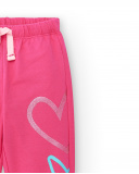 Pantaloni fucsia in peluche da bambina collezione Run Sing Jump