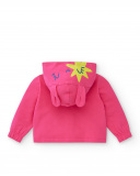 Felpa in peluche fucsia da bambina collezione Run Sing Jump