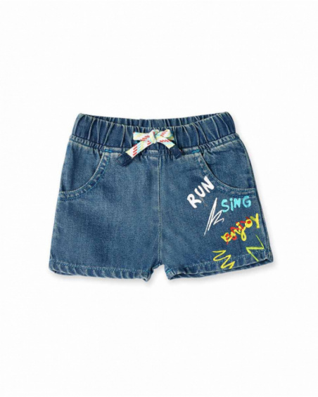 Shorts in denim blu da ragazzo collezione Run Sing Jump
