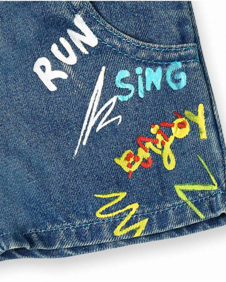 Shorts in denim blu da ragazzo collezione Run Sing Jump