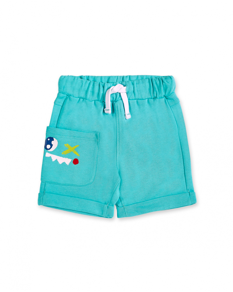 Bermuda da bambino in peluche blu collezione Run Sing Jump