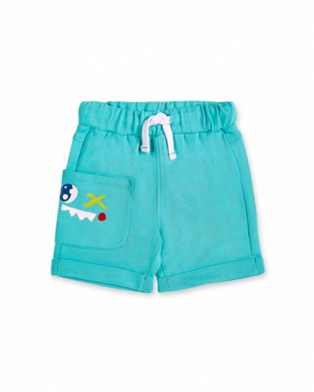 Bermuda da bambino in peluche blu collezione Run Sing Jump