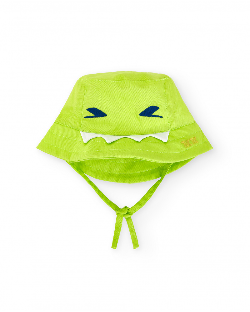 Cappello piatto verde da ragazzo collezione Tropadelic