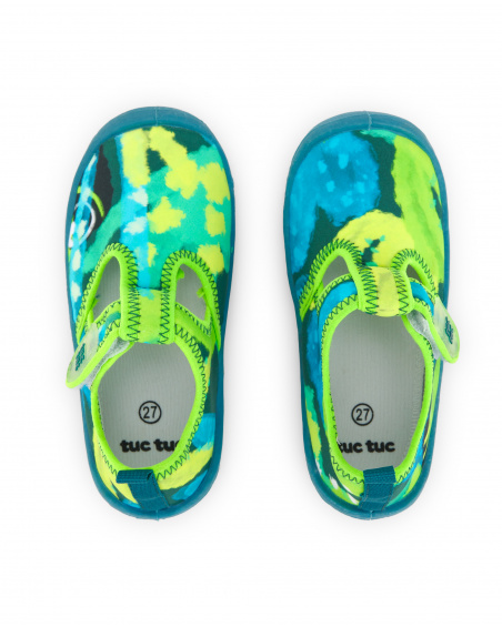 Sneakers da bambino in lycra verde collezione Tropadelic