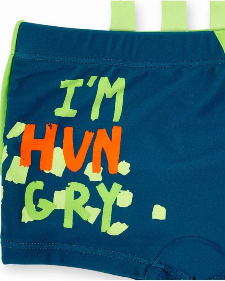 Costume boxer da bambino verde collezione Tropadelic