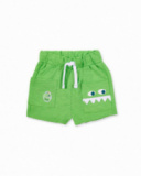 Bermuda da bambino in peluche verde collezione Tropadelic