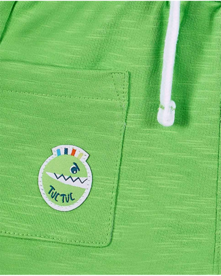 Bermuda da bambino in peluche verde collezione Tropadelic