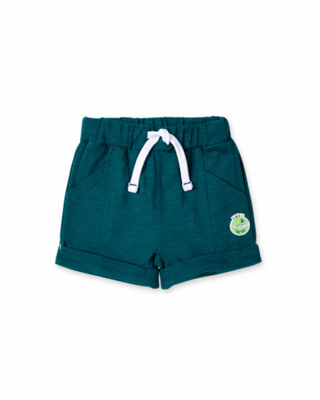Pantaloncini verdi in maglia da ragazzo collezione Tropadelic
