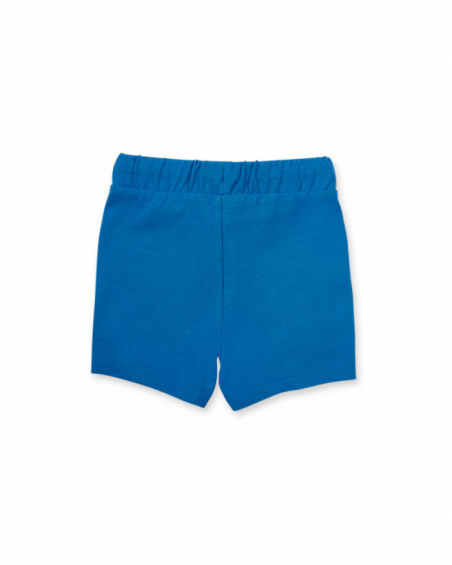 Bermuda da bambino in maglia blu collezione Tropadelic