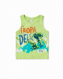Canotta in maglia verde da bambino collezione Tropadelic