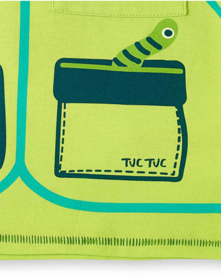 T-shirt verde in maglia bambino collezione Tropadelic