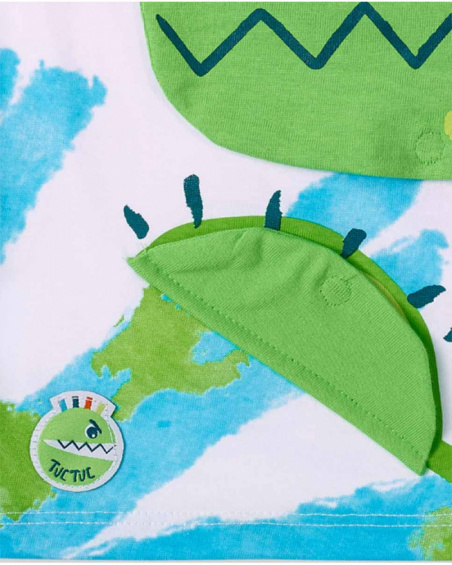 T-shirt da bambino in maglia bianca con applicazioni collezione