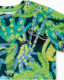 T-shirt da bambino in maglia verde stampata collezione