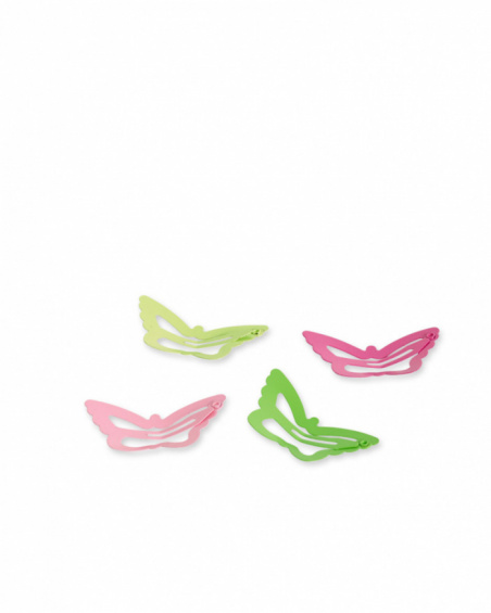 Set di clip per ragazza rosa verde collezione Tropadelic