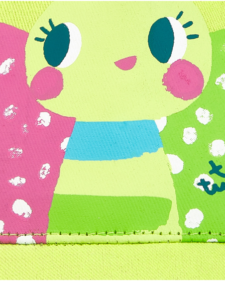 Berretto da bambina in twill verde collezione Tropadelic