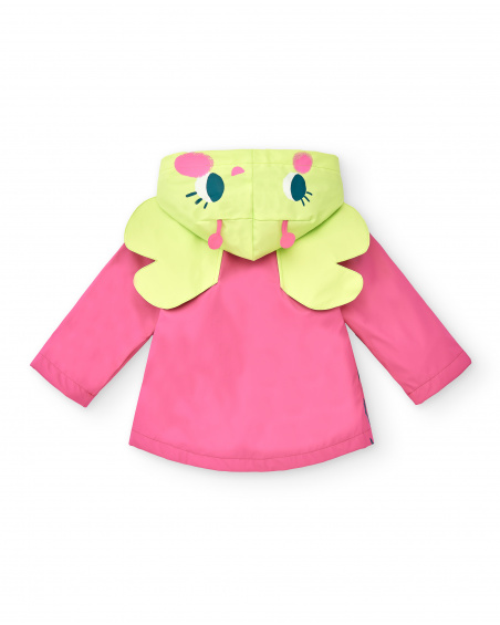 Trench rosa da bambina collezione Tropadelic