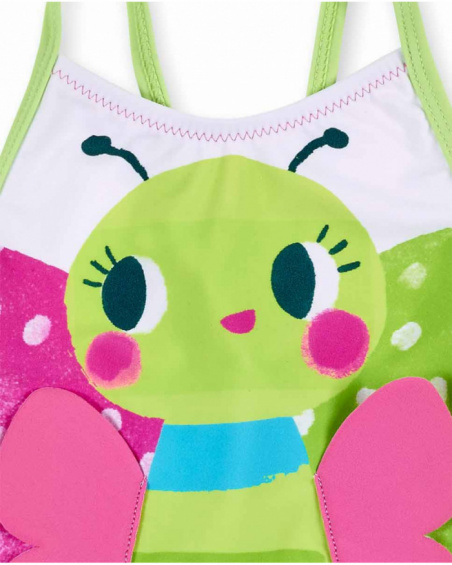 Costume da bagno verde da bambina collezione Tropadelic