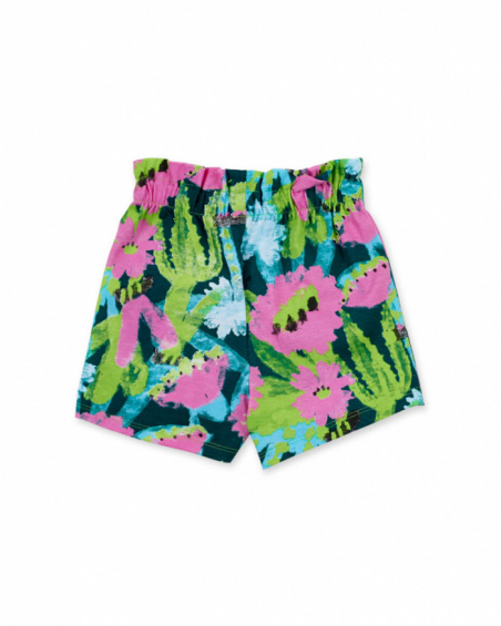 Shorts verdi in maglia da bambina collezione Tropadelic