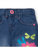 Pantaloni in denim blu da bambina collezione Tropadelic