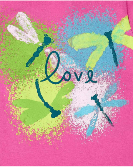 T-shirt rosa in maglia da bambina collezione Tropadelic