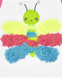 T-shirt bianca in maglia da bambina collezione Tropadelic