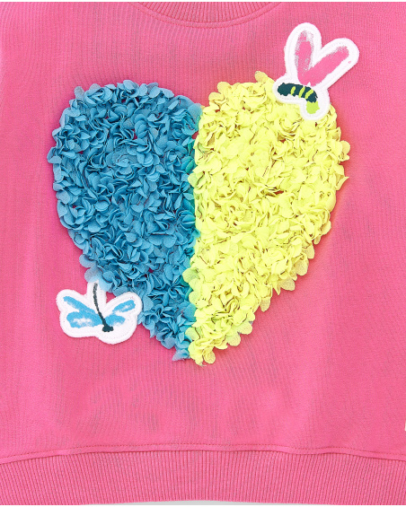 Felpa rosa in peluche da bambina collezione Tropadelic