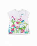 Abito bianco in maglia da bambina collezione Tropadelic