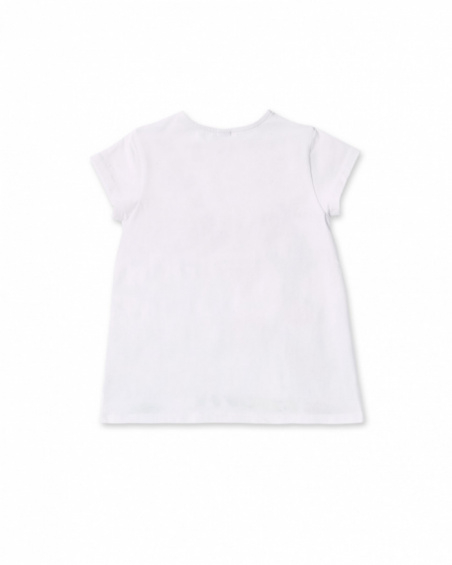 Abito bianco in maglia da bambina collezione Tropadelic