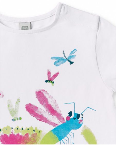 Abito bianco in maglia da bambina collezione Tropadelic