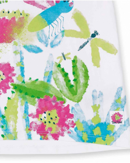 Abito bianco in maglia da bambina collezione Tropadelic