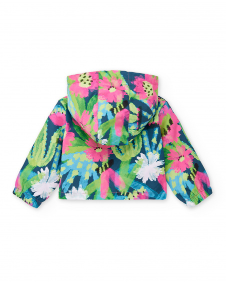 Giacca a vento verde da bambina collezione Tropadelic