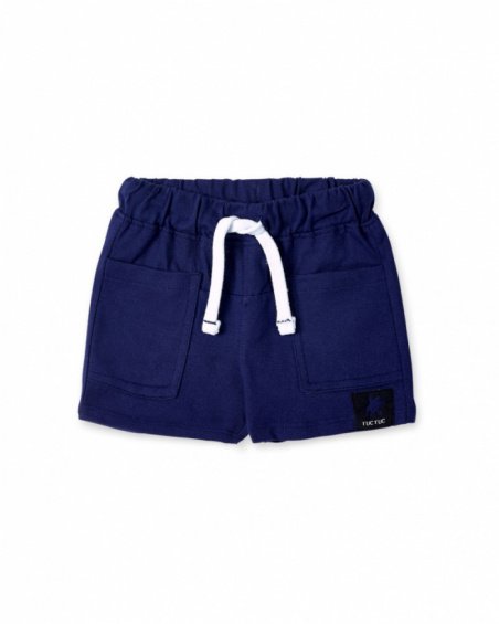 Bermuda da bambino in maglia blu navy collezione Ocean Wonders