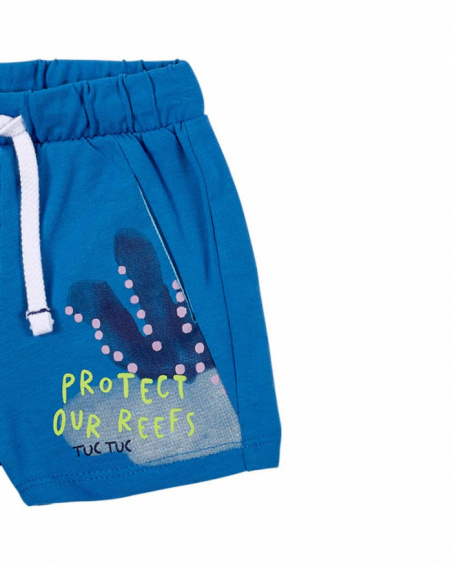 Bermuda da bambino in maglia blu collezione Ocean Wonders