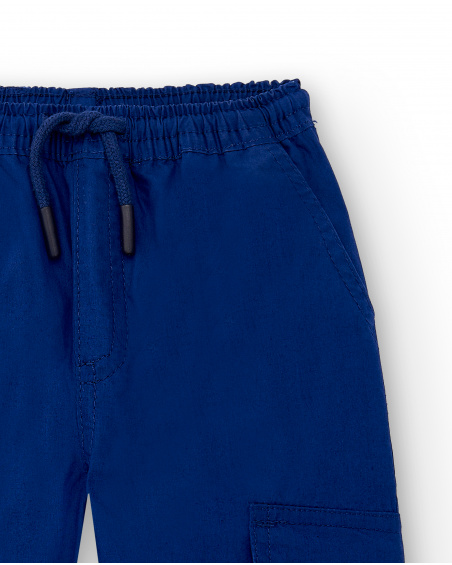 Pantaloni da ragazzo in popeline blu scuro collezione Ocean