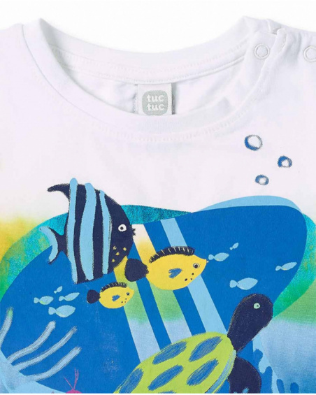 Canotta blu in maglia da bambino collezione Ocean Wonders