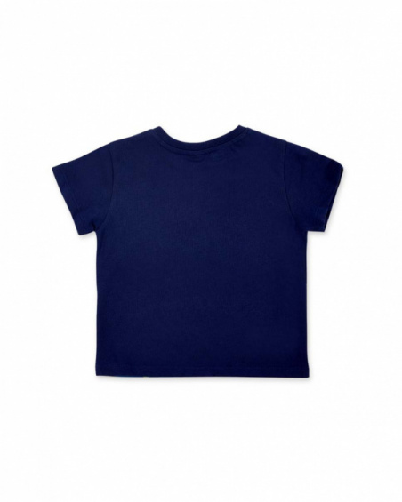 T-shirt da ragazzo in maglia blu scuro collezione Ocean Wonders