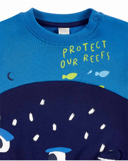 Tuta blu in peluche da bambino collezione Ocean Wonders