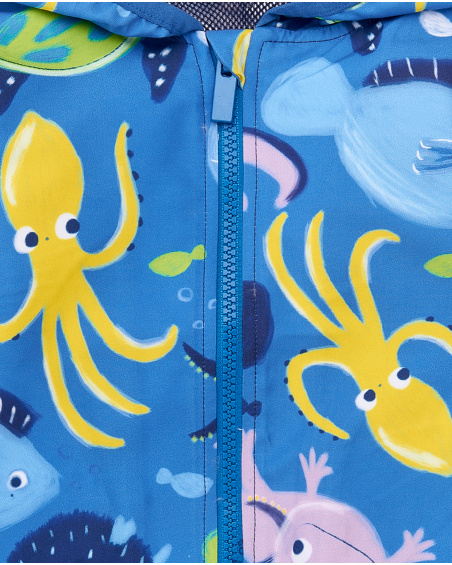 Giacca a vento blu da ragazzo collezione Ocean Wonders