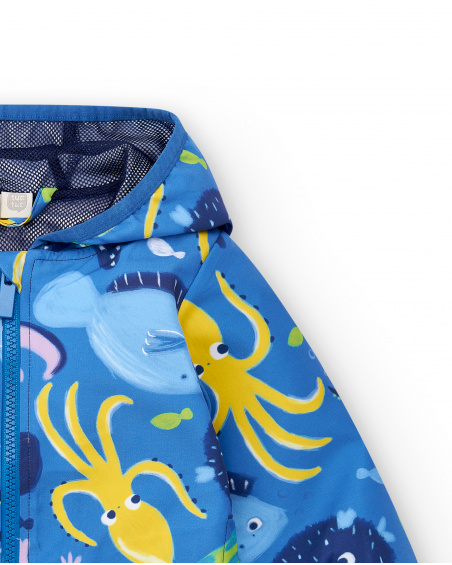 Giacca a vento blu da ragazzo collezione Ocean Wonders