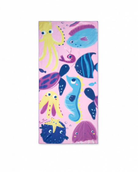 Asciugamano in microfibra lilla da bambina collezione Ocean