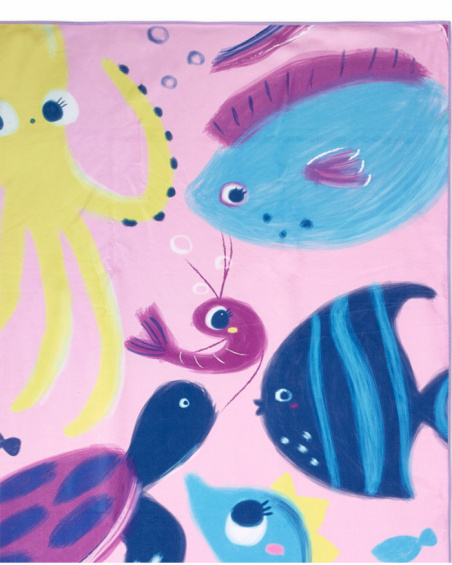 Asciugamano in microfibra lilla da bambina collezione Ocean