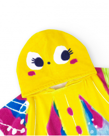Asciugamano poncho giallo da bambina collezione Ocean Wonders