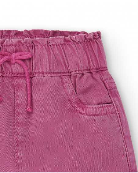 Shorts fucsia in twill da bambina collezione Ocean Wonders