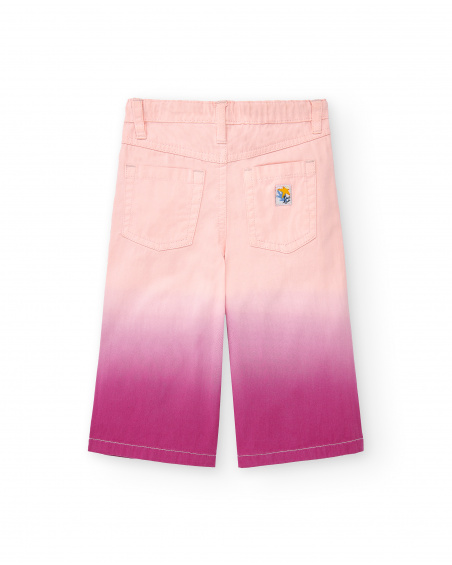 Pantaloni in twill rosa da bambina collezione Ocean Wonders