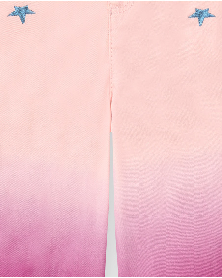 Pantaloni in twill rosa da bambina collezione Ocean Wonders