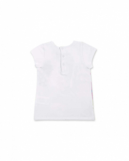 T-shirt bianca in maglia da bambina collezione Ocean Wonders