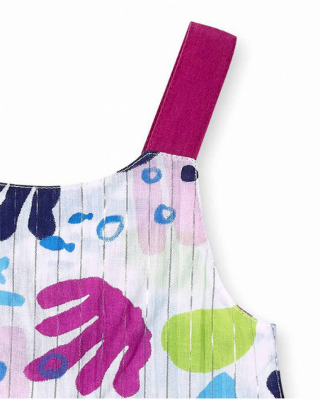 Blusa in popeline bianco da bambina collezione Ocean Wonders