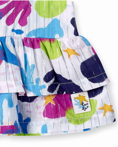 Blusa in popeline bianco da bambina collezione Ocean Wonders