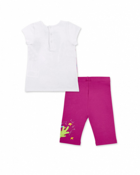 Completo in maglia bianco lilla da bambina collezione Ocean